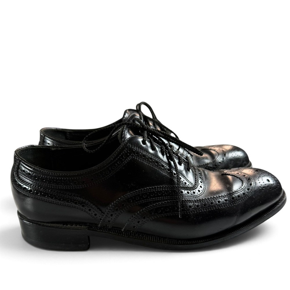 Florsheim Mens Black Leather Wingtip Oxford Brogue Dress Shoes 17066-01 8.5 D